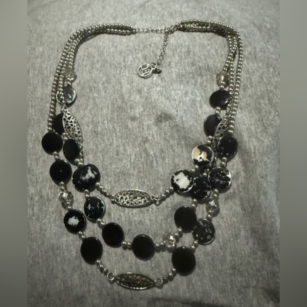 Bill Blass Black and Silver Necklace